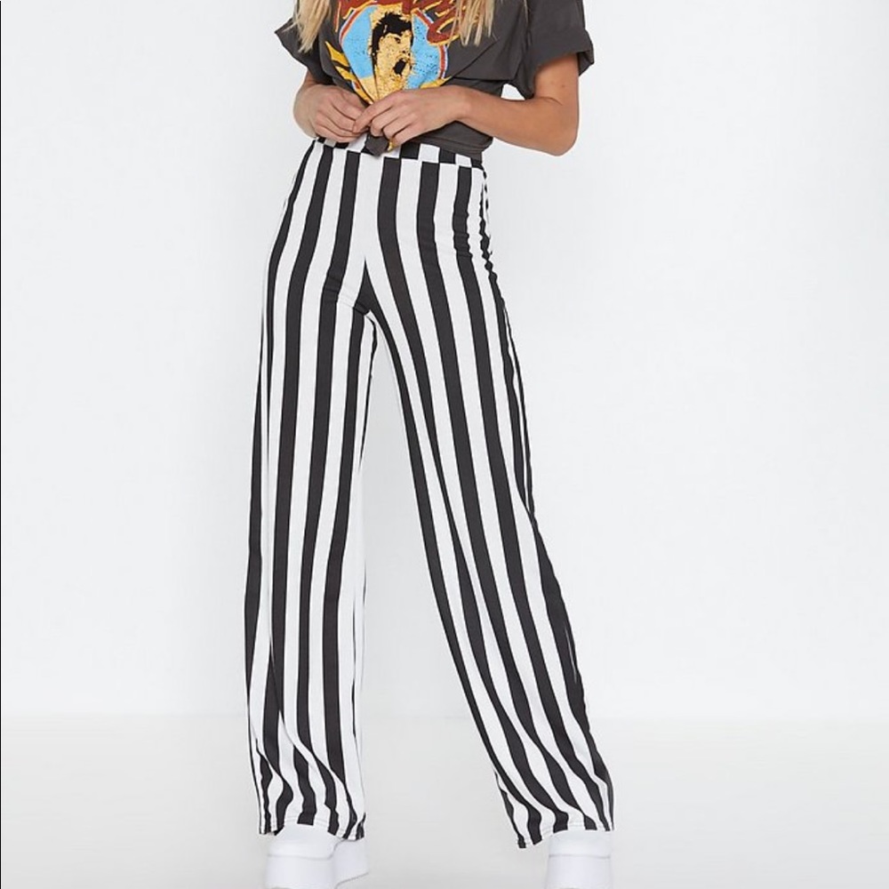 Nasty Gal stripe tease pants NEVER BEEN WORN